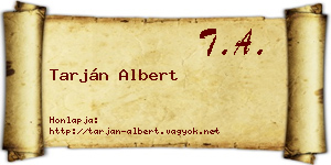Tarján Albert névjegykártya